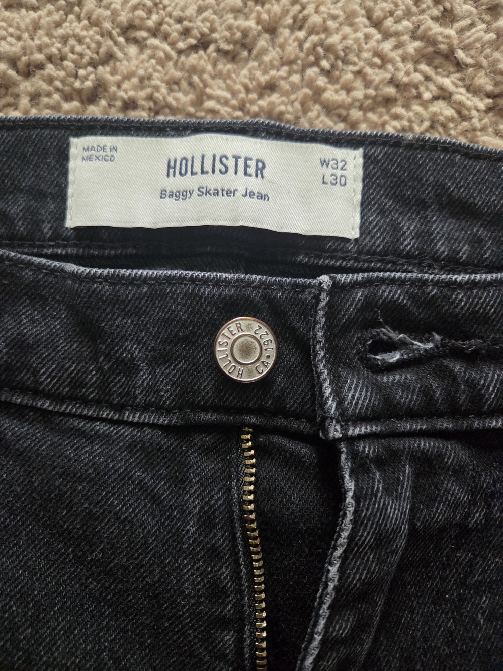 Hollister Baggy Skater Jeans - Black Wash 32x30